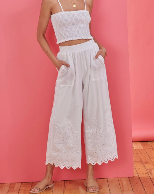 Splendid Taylor Eyelet White Pant