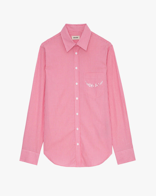 Zadig & Voltaire Diamante Stripe Button Up